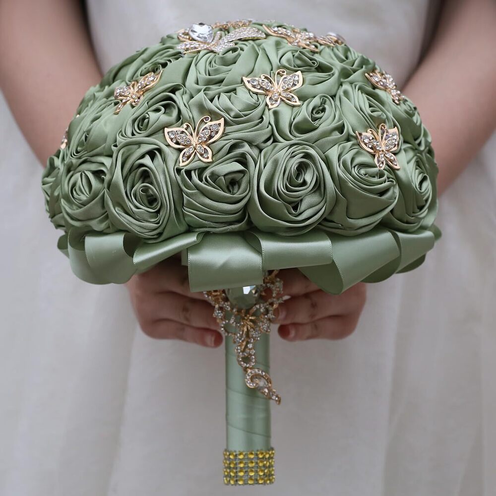 5663 Handmade Wedding Flowers Bouquet Round Holding Bridal Bouquet Toss